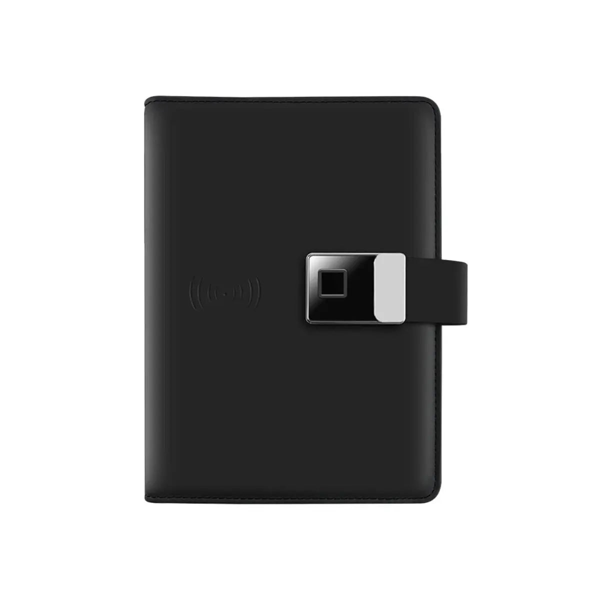 Smart Fingerprint Lock A5 Notebook, USB Charging Leather Journal, for Business Meeting Records Loose-leaf Notepad