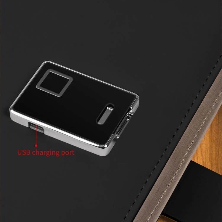 Smart Fingerprint Lock A5 Notebook, USB Charging Leather Journal, for Business Meeting Records Loose-leaf Notepad