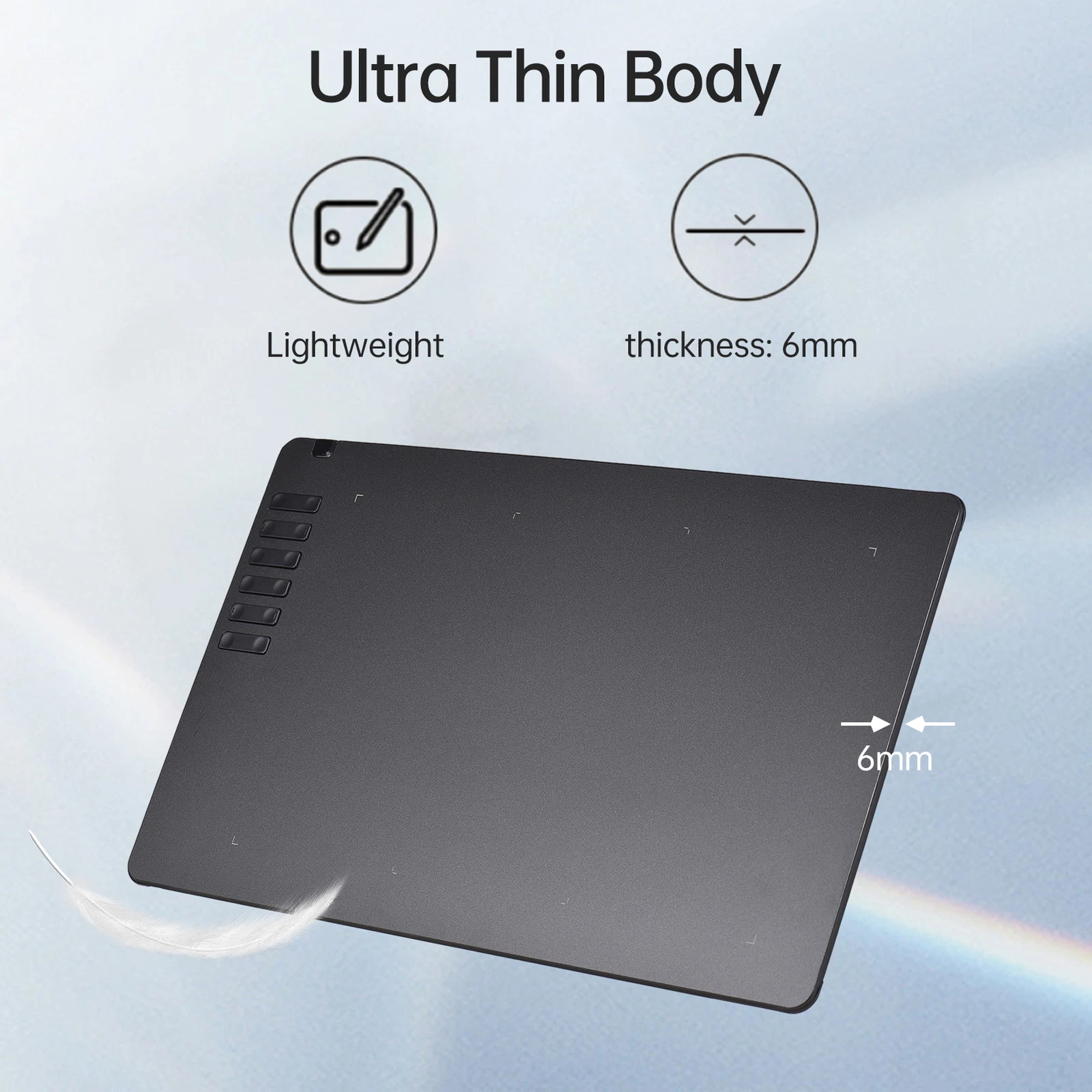 Ultra-Slim Graphic Drawing Tablet with Customizable Hotkeys
