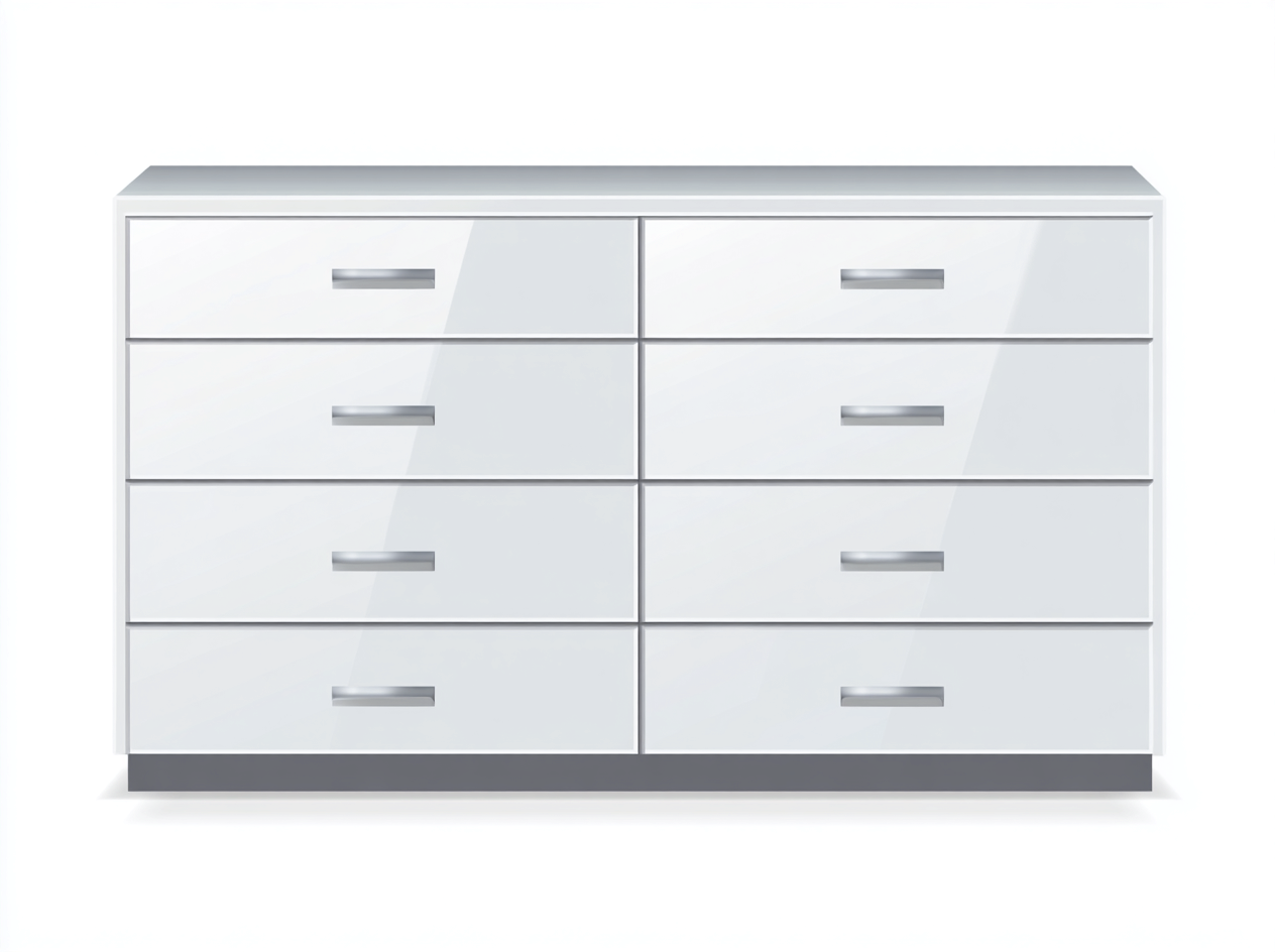 Cassettiera in legno 160x45x85 cm - Bianco - Stile moderno per camera e soggiorno-Airyive