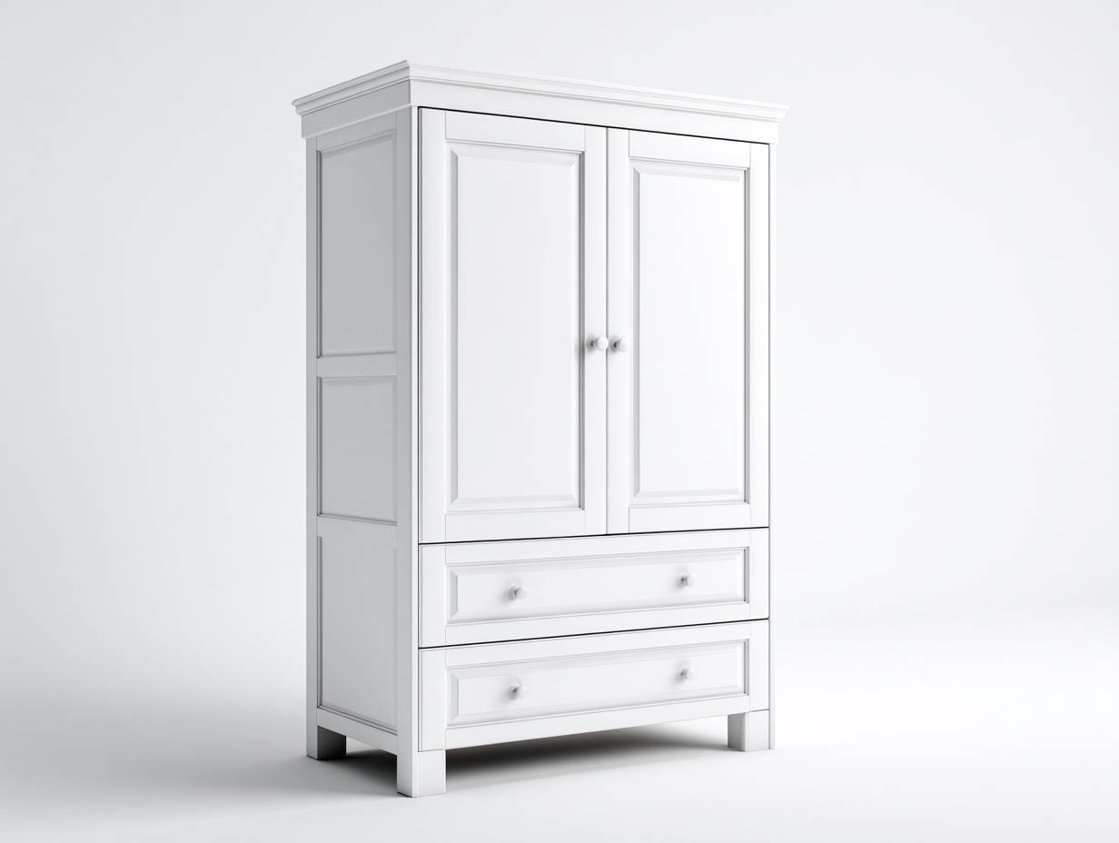 Armadio in legno 100x55x190 cm - Bianco - Stile classico per camera da letto-Airyive