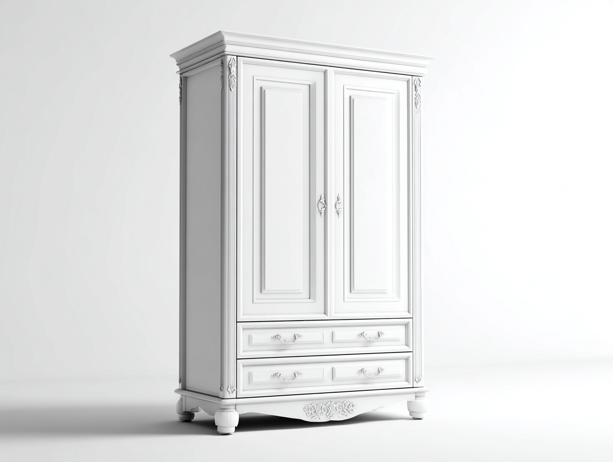 Armadio in legno 120x60x200 cm - bianco - stile classico per camera da letto-Airyive