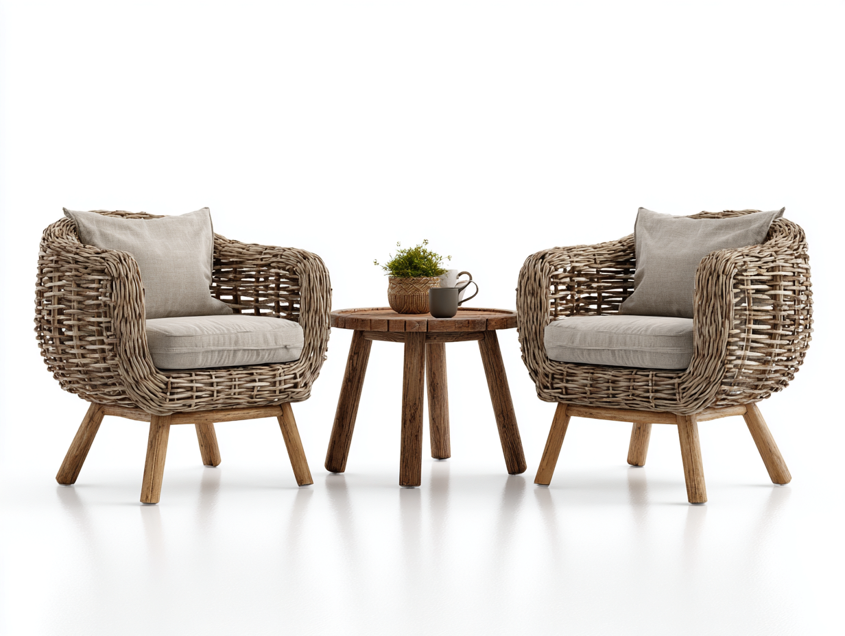 Divano da esterno in rattan con tavolino 2 posti 75x78x72 cm - set con tavolino 50x50x45 cm - stile naturale-Airyive