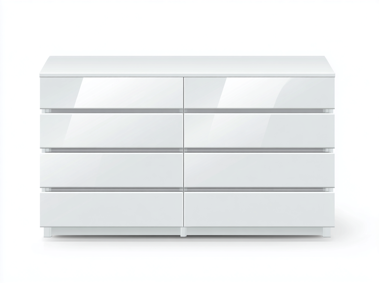 Cassettiera 160x45x80 cm - bianco lucido - design moderno per camera da letto-Airyive