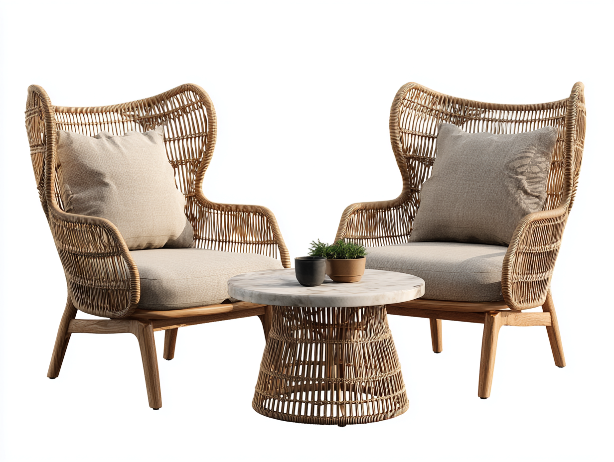 Divano da esterno con tavolino dal design naturale 160x75x78 cm - marrone-beige - stile elegante per giardino-Airyive