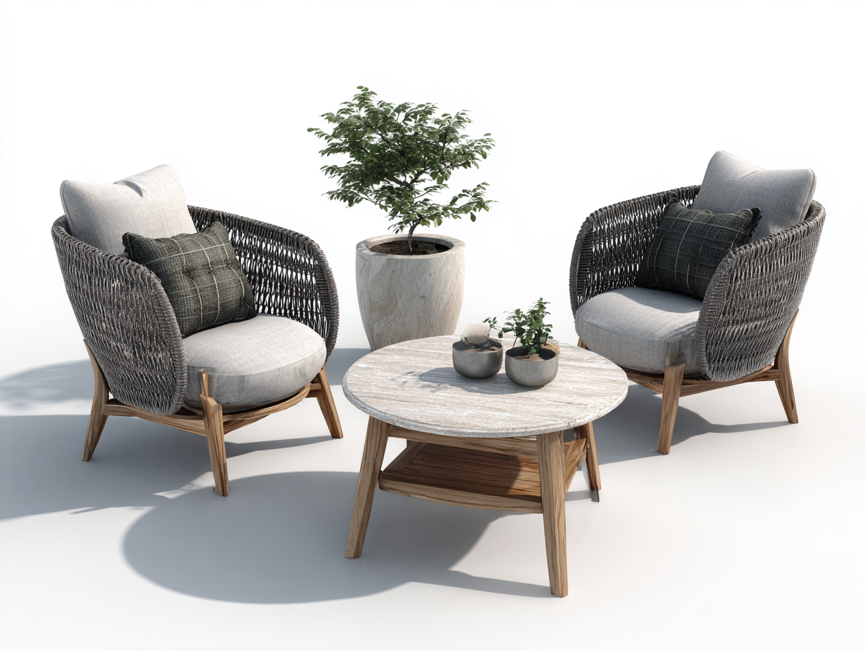Divano da esterno in rattan 140x75x78 cm - grigio-legno naturale - design moderno per giardino-Airyive
