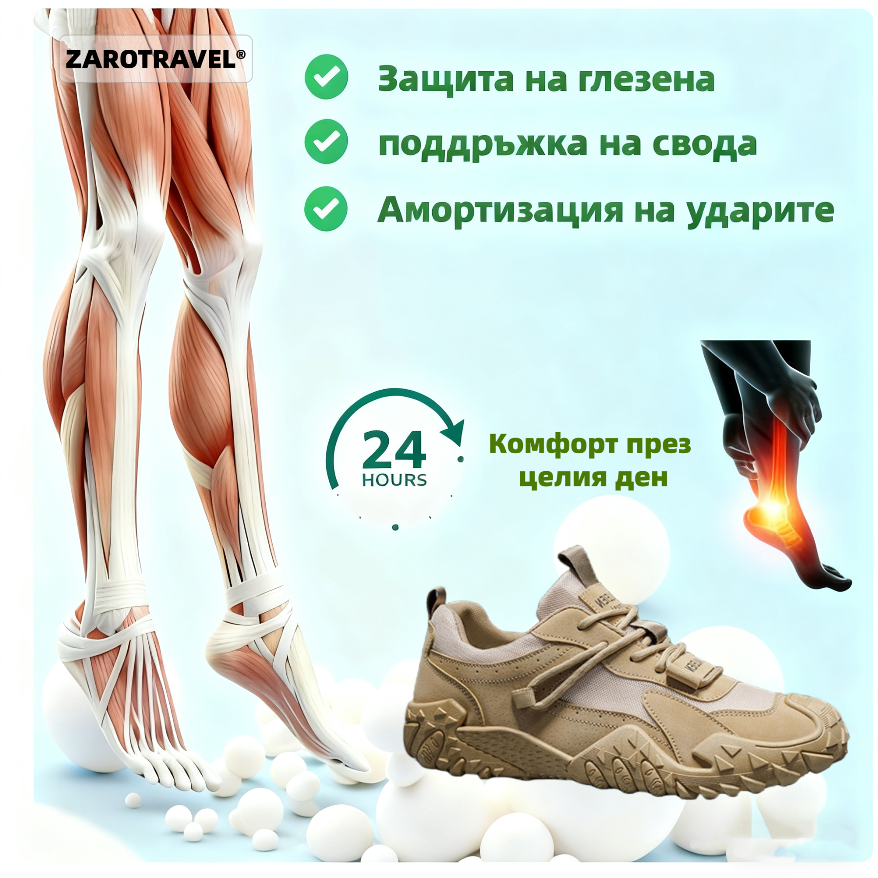 (🔥60% отстъпка днес - не пропускайте) ⏰Ергономични - Меки и удобни ортопедични маратонки✅(подпора на свода, опора при ходене)