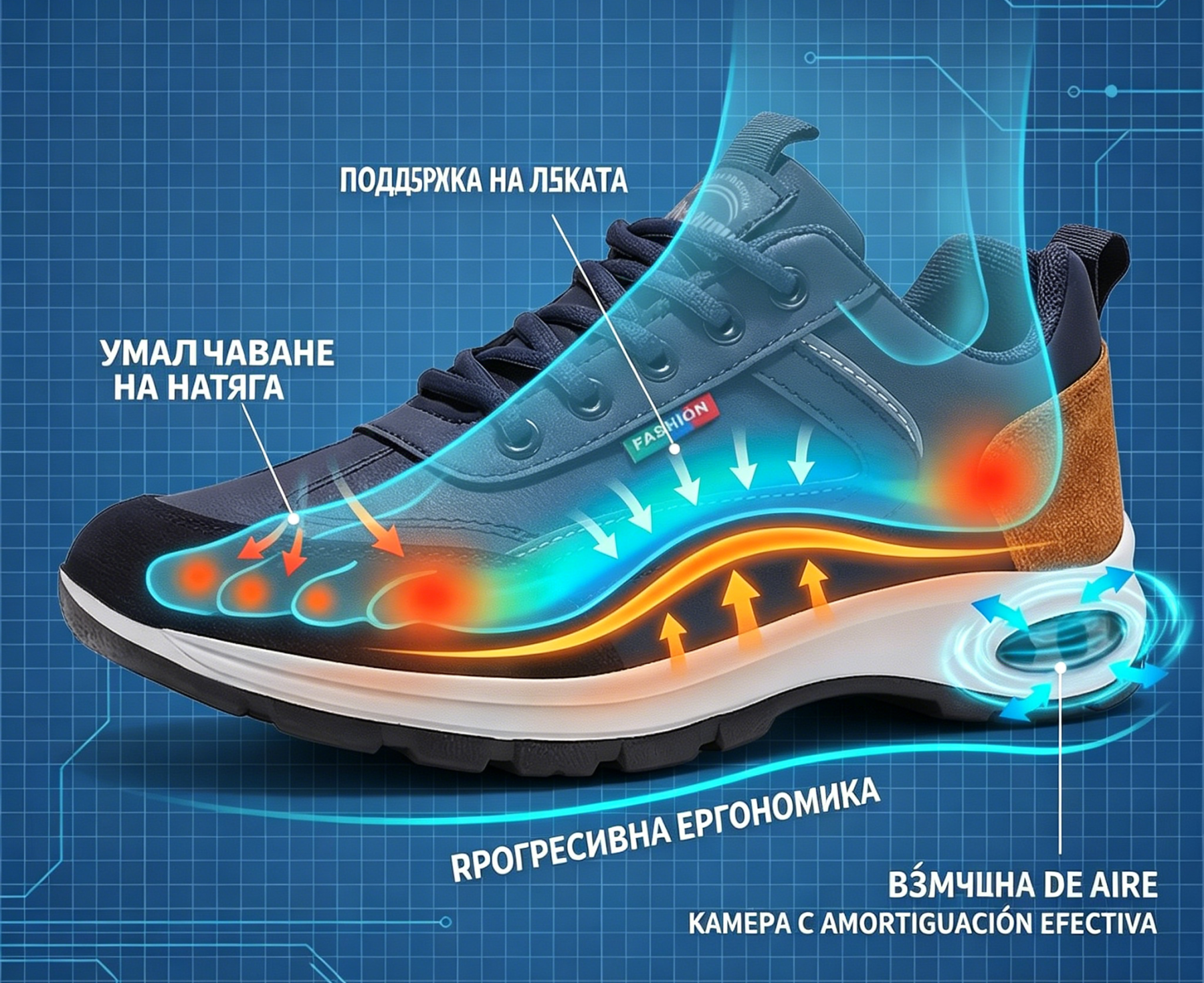 (🔥60% отстъпка днес - не пропускайте!) ⏰PANCALLS® - Меки и удобни ортопедични спортни обувки с въздушно омекотяване ✅ (подпора на свода, облекчава дискомфорта)