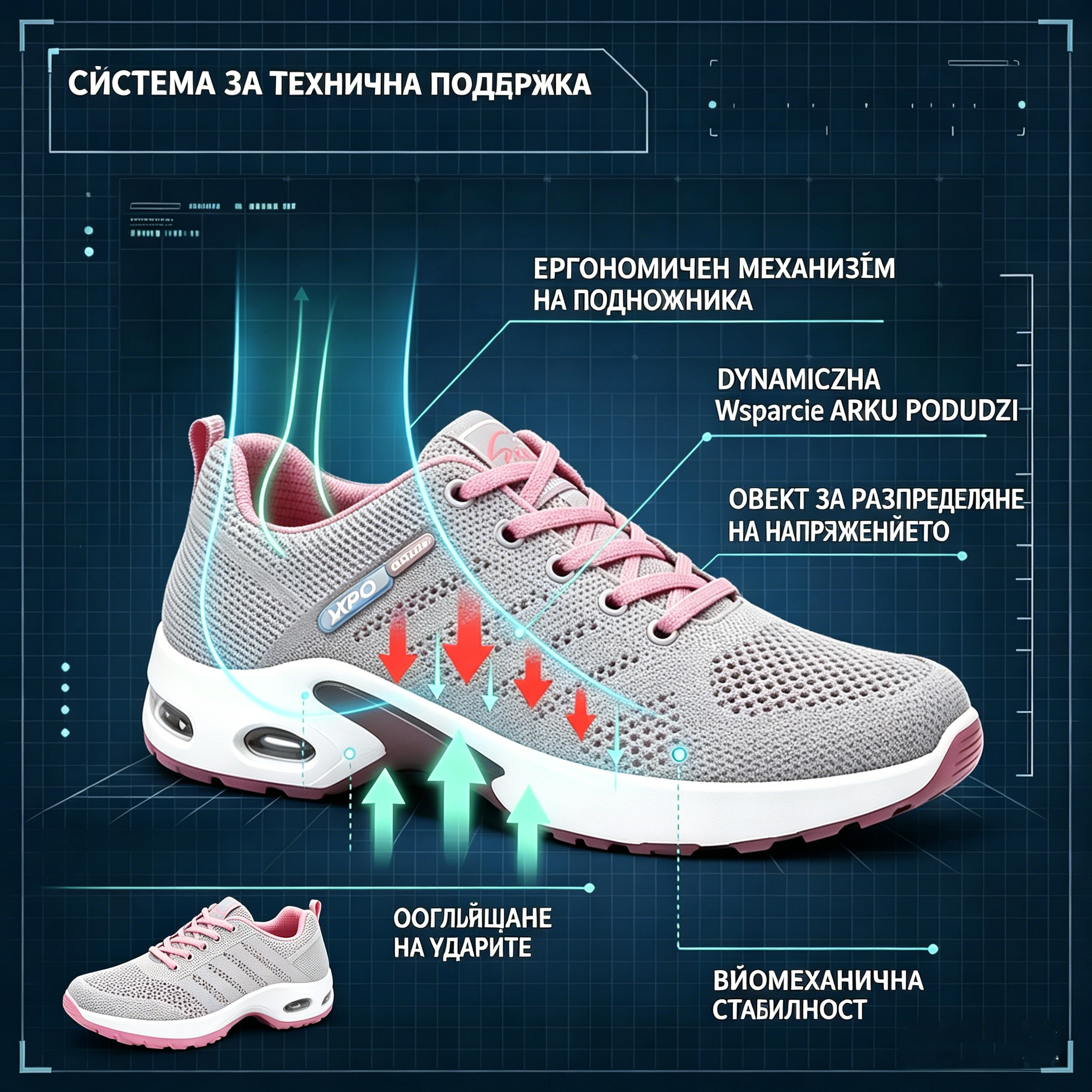 (🔥60% отстъпка днес - не пропускайте!) ⏰PANCALLS® - Меки и удобни ортопедични спортни обувки с въздушно омекотяване ✅ (подпора на свода, облекчава дискомфорта)