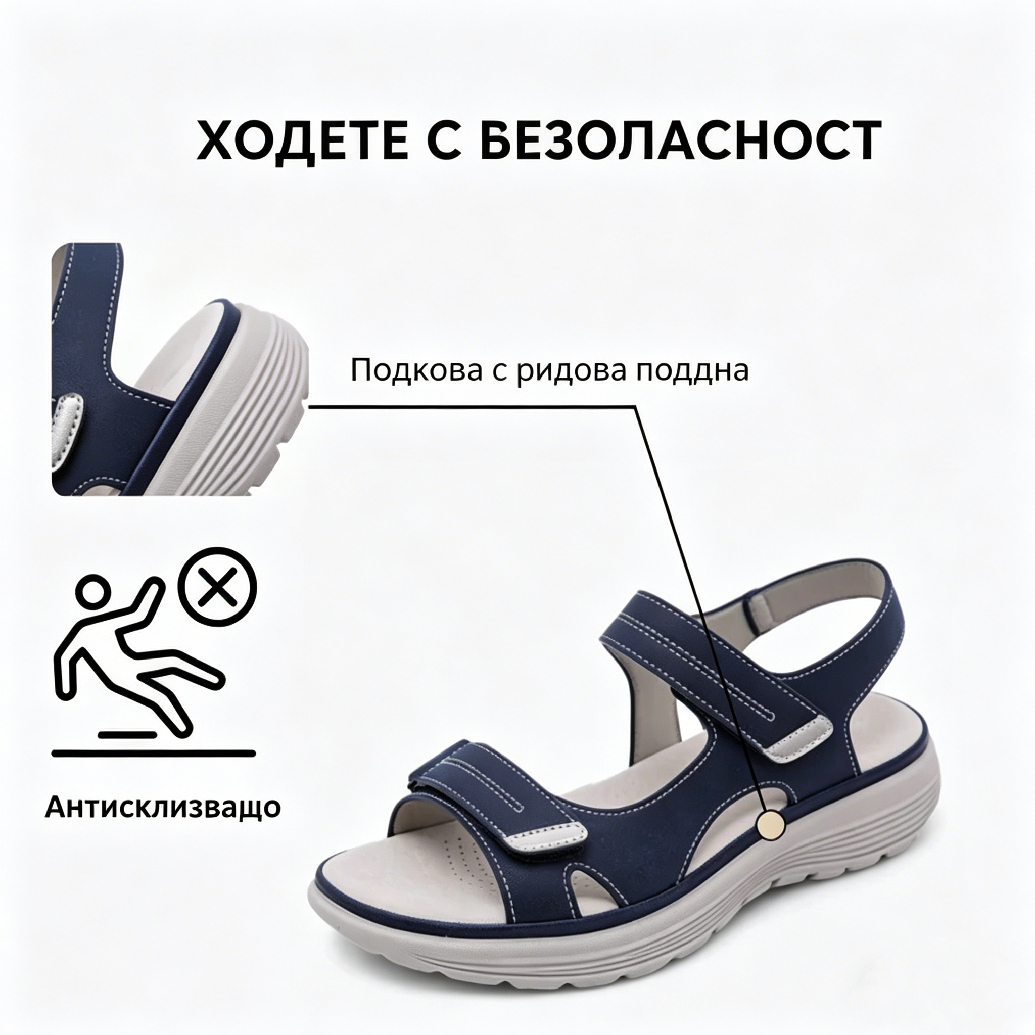 【⏰60% отстъпка днес - Не пропускайте!】Нови стилни сандали за 2026 г✅Широк дизайн с пръсти + регулиране с велкро + здрава и неплъзгаща се подметка +🔴Многоточкова опора на свода