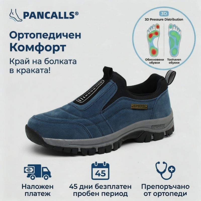 🎁 Ограничена по време 60% отстъпка 🔥 Мъжки ортопедични обувки за ходене PANCALLS® — Ръчно шита лосова кожа ✅ Кажете сбогом на болката в краката и се насладете на комфорт през целия ден!