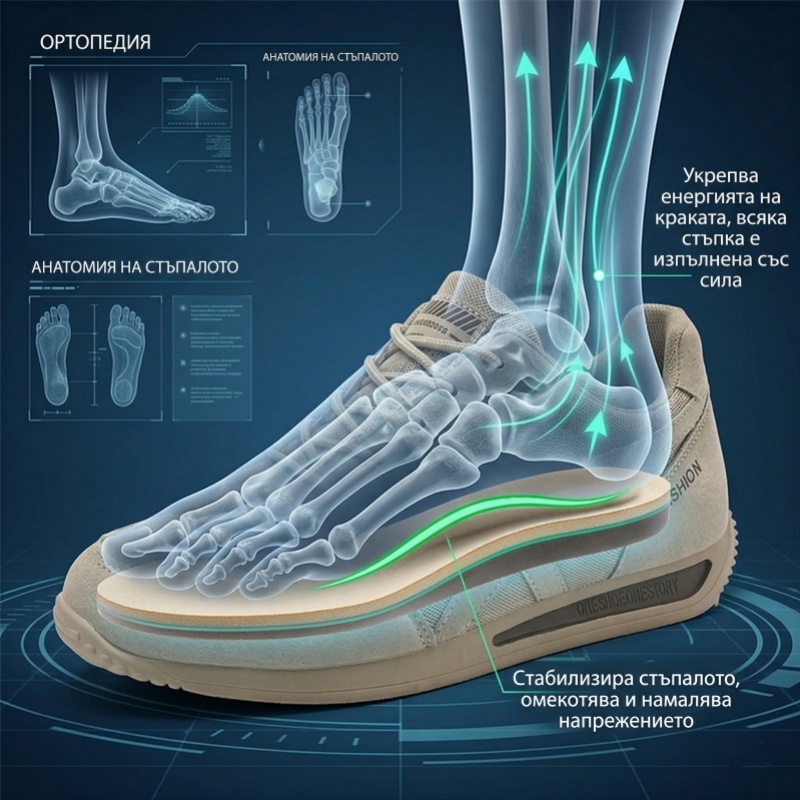 (🔥60% отстъпка днес - не пропускайте!)🎁 Мъжки ортопедични обувки за ходене PANCALLS® ✅ Кажете сбогом на болката в краката и се насладете на комфорт през целия ден!