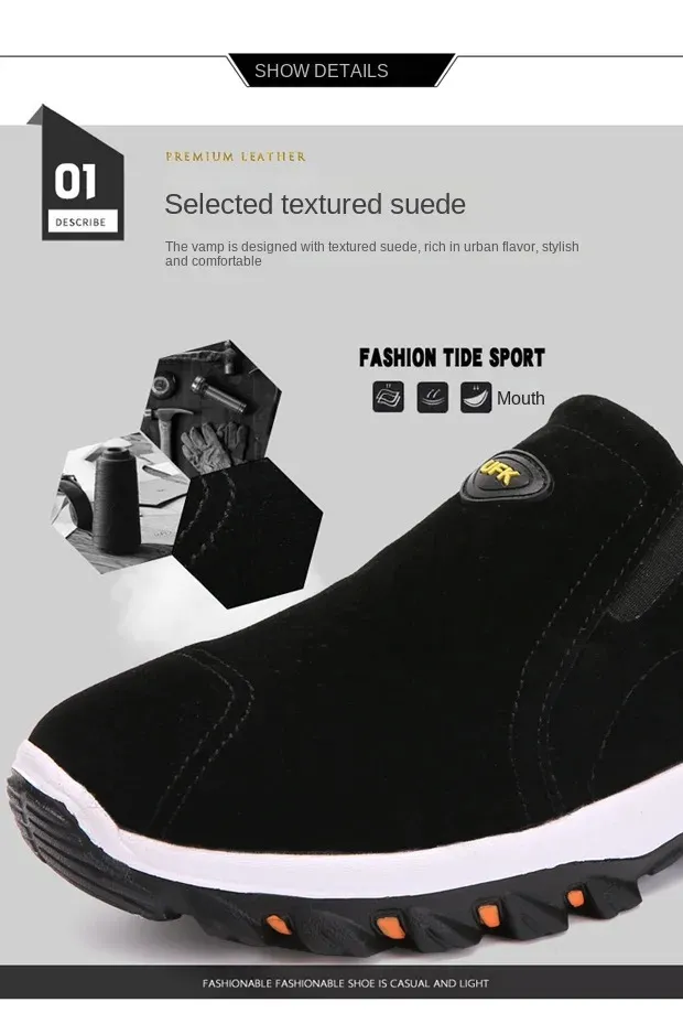 [🎉Разпродажба с ограничено време - 60% отстъпка, не я пропускайте] Меки и удобни немски мъжки велурени ортопедични обувки 👞Комфортно ходене и облекчаване на болката✅