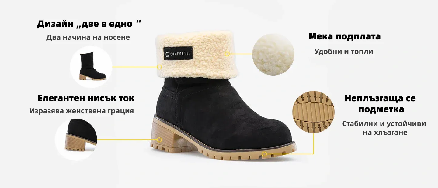 🎁[ДНЕС 40% ОТСТЪПКА – НЕ ПРОПУСКАЙТЕ] Ергономично проектирани, топли зимни ботуши – първокласна кожа + зимна поларена подплата 👞