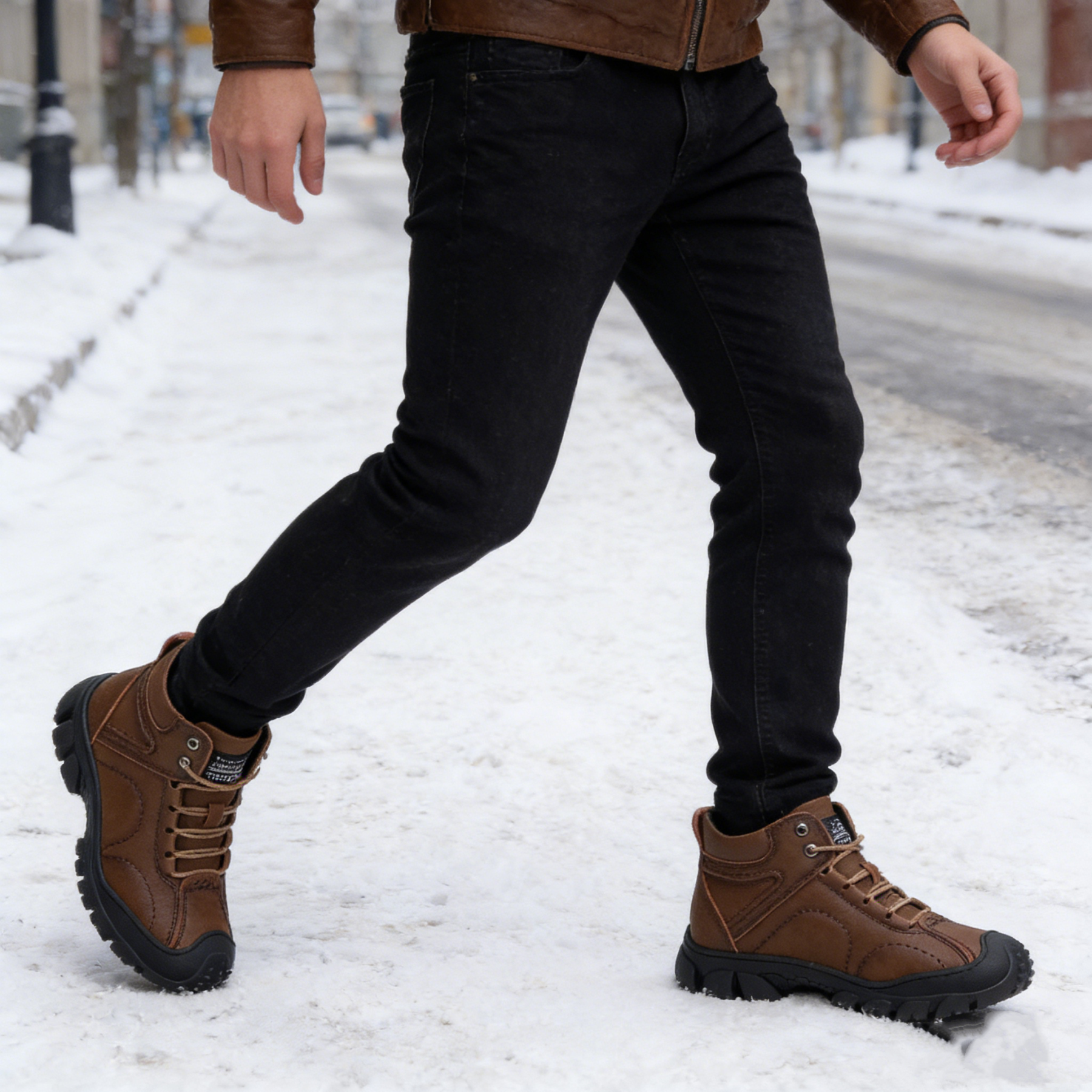 (🔥60% отстъпка днес - не пропускайте тази възможност)⏰Ергономични -  - Меки и удобни топли ботуши от винтидж кожа✅ (подпора на свода - задължителни за зимна топлина)