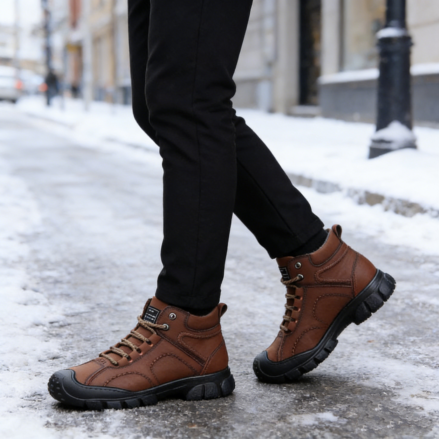 (🔥60% отстъпка днес - не пропускайте тази възможност)⏰Ергономични -  - Меки и удобни топли ботуши от винтидж кожа✅ (подпора на свода - задължителни за зимна топлина)