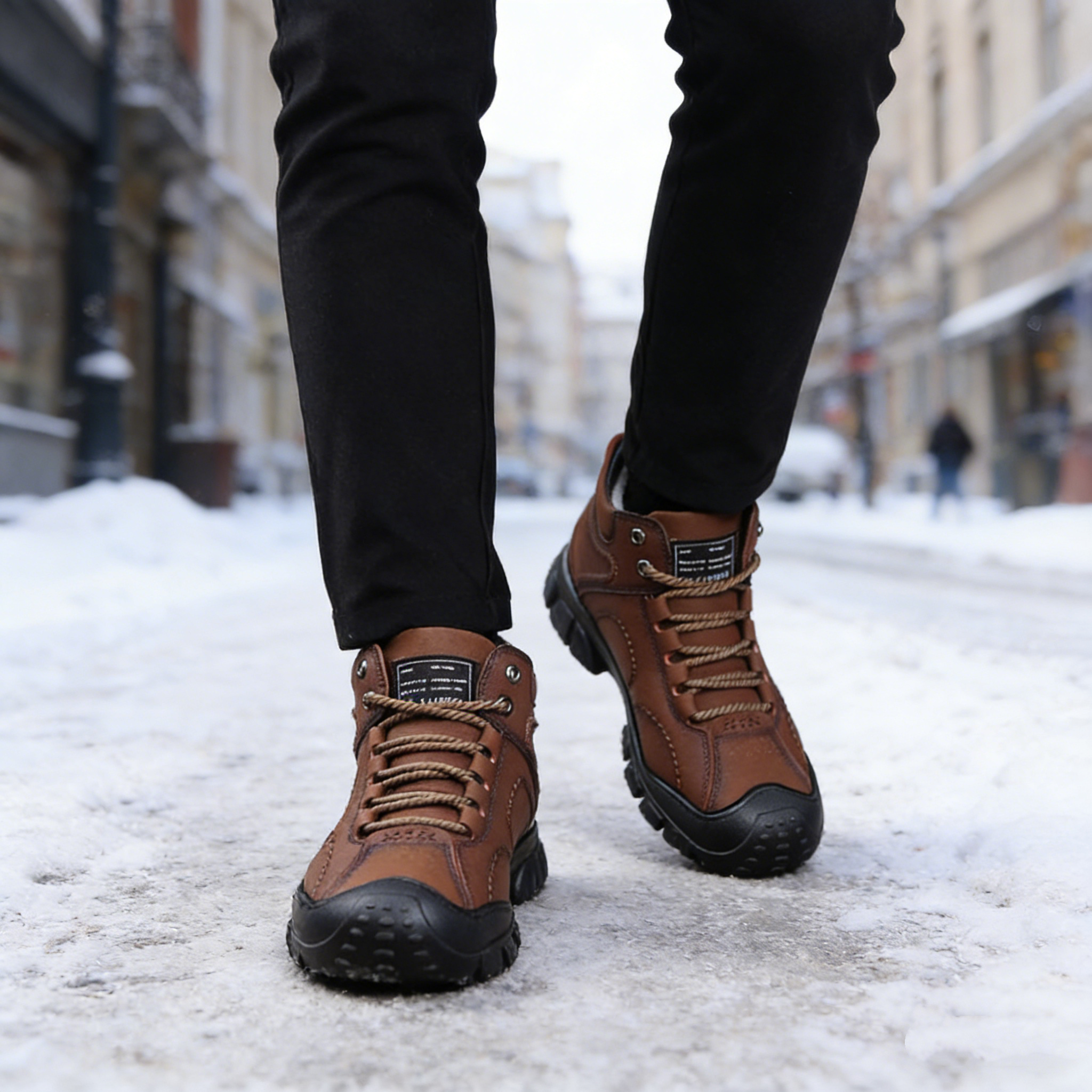 (🔥60% отстъпка днес - не пропускайте тази възможност)⏰Ергономични -  - Меки и удобни топли ботуши от винтидж кожа✅ (подпора на свода - задължителни за зимна топлина)