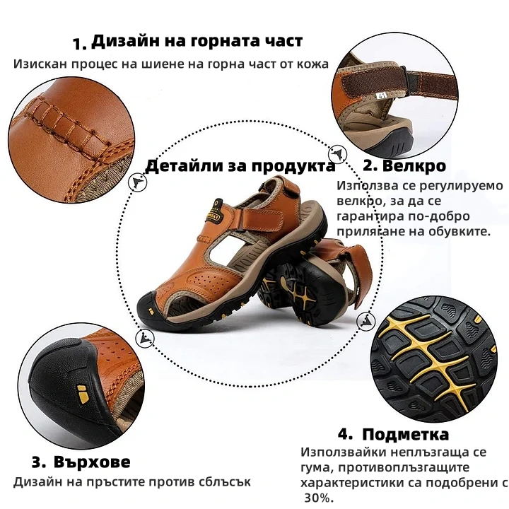 (🔥Днес 60% отстъпка - не пропускайте) ⏰ Ергономичност --- Меки и удобни сандали от телешка кожа (поддръжката на свода улеснява ходенето)