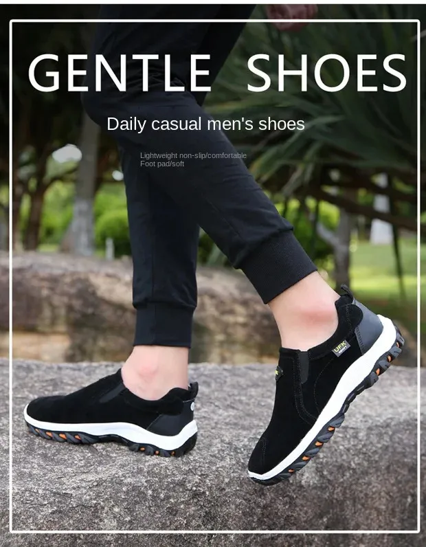 [🎉Разпродажба с ограничено време - 60% отстъпка, не я пропускайте] Меки и удобни немски мъжки велурени ортопедични обувки 👞Комфортно ходене и облекчаване на болката✅