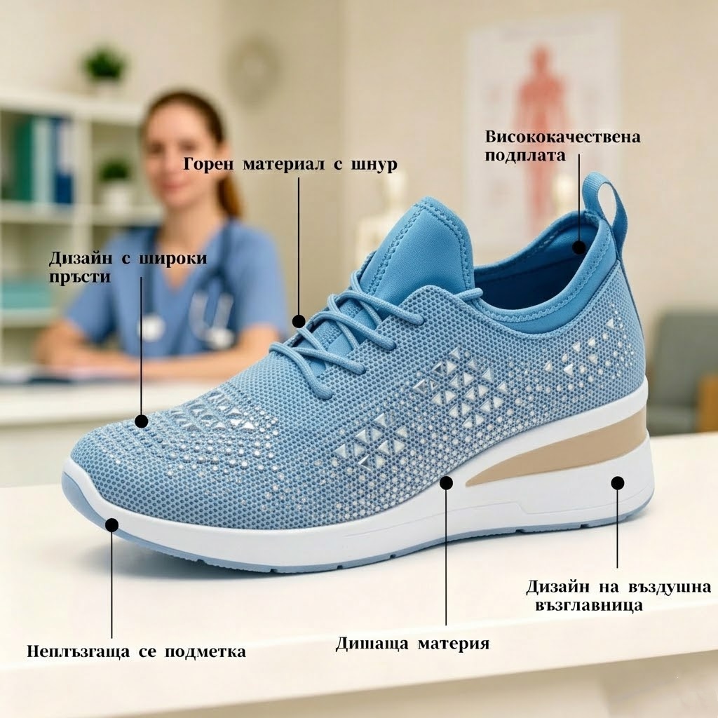 (🔥60% отстъпка днес - не пропускайте!) ⏰PANCALLS® - Меки и удобни ортопедични спортни обувки с въздушно омекотяване ✅ Кажете сбогом на болката в краката и се насладете на комфорт през целия ден!