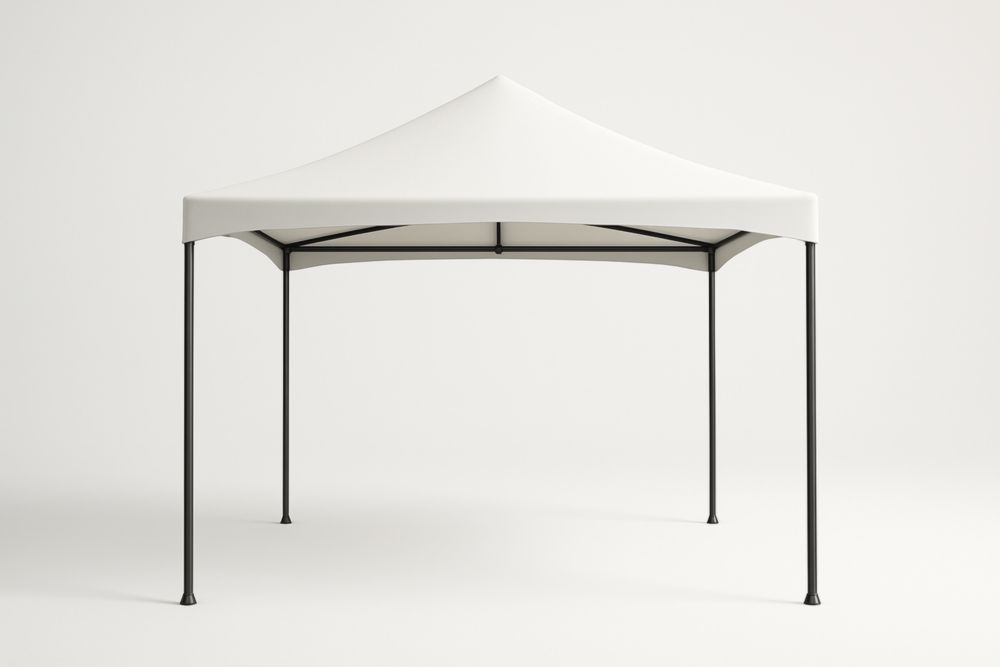 Tenda Bianco Tessuto Poliestere Telaio Acciaio