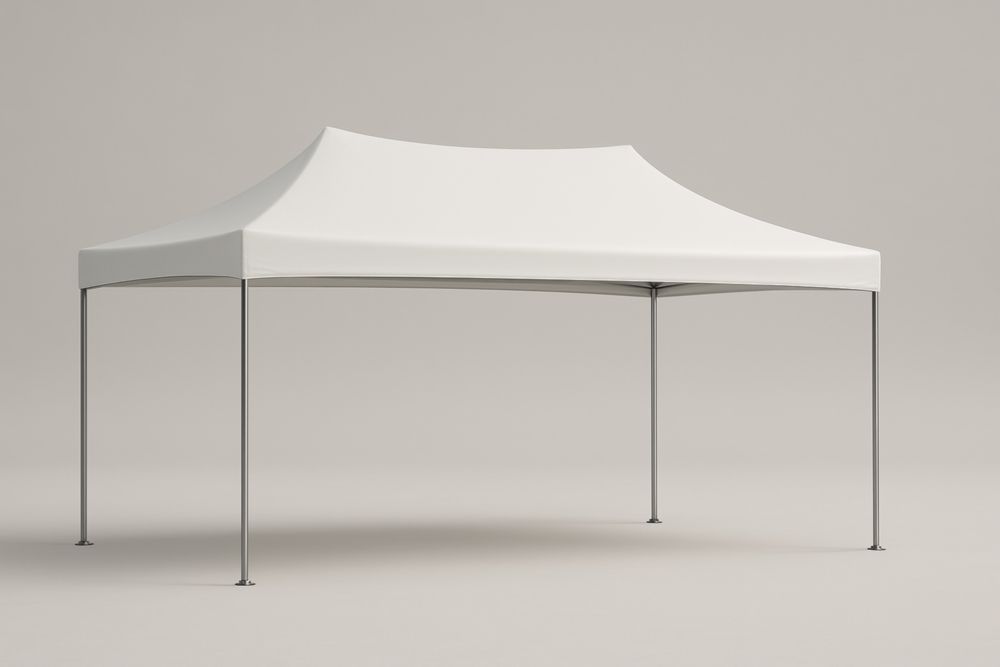 Tenda da Esterno Struttura in Acciaio Tessuto Poliestere Bianco Impermeabile