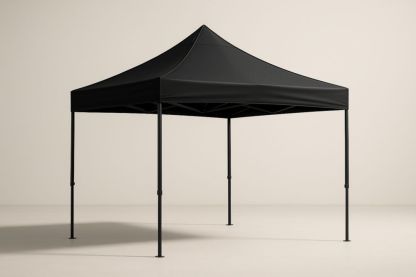 Tenda pieghevole in poliestere e acciaio nero