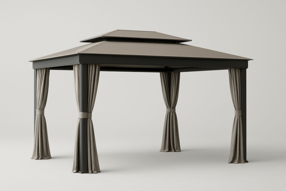 Gazebo da Giardino in Alluminio con Tettuccio in Poliestere 400x300x280 cm(Lu×L×H)