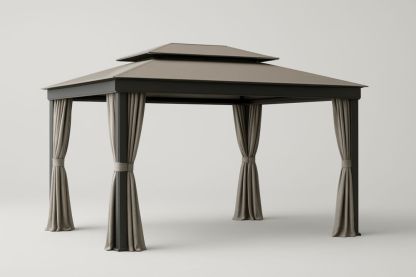 Gazebo da Giardino in Alluminio con Tettuccio in Poliestere 400x300x280 cm(Lu×L×H)