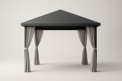 Gazebo da Giardino in Alluminio con Tettoia in Poliestere Grigio