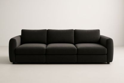 Divano Modulare 3 Posti in Tessuto Antracite