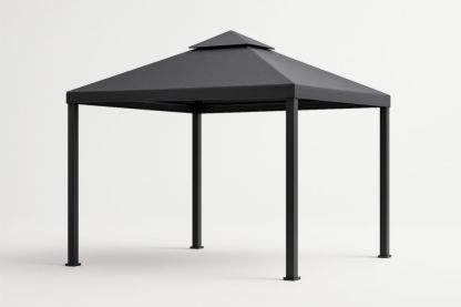 Gazebo quadrato  struttura acciaio tetto poliestere grigio