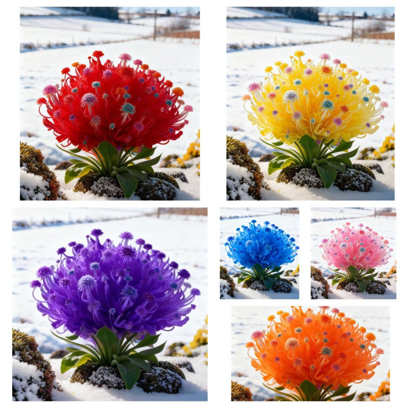 ❄️ Winter Secret Flower Cluster — Where Magic Blooms in the Cold