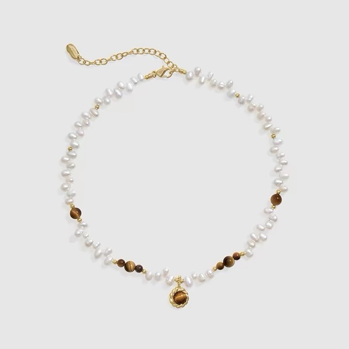 Karamelová kávová kolekce · Perlový náhrdelník