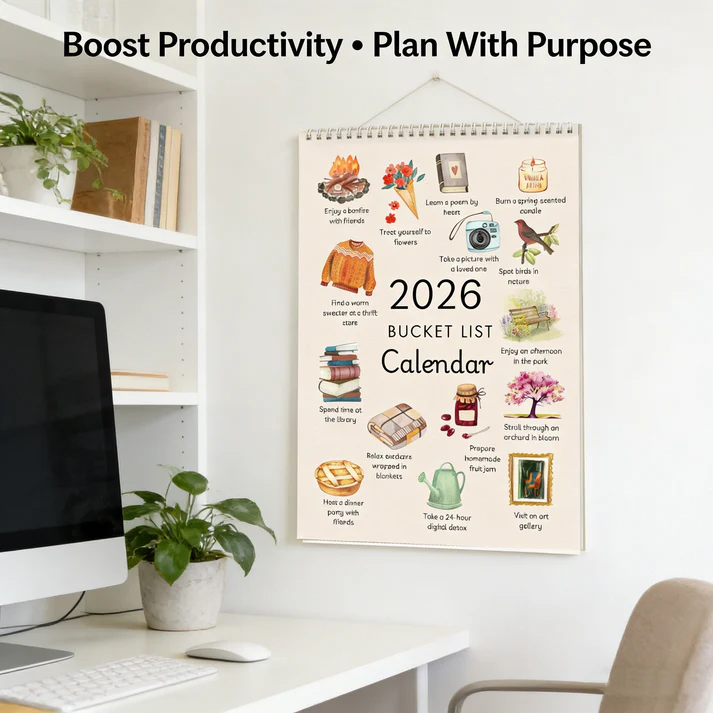 📅 Spirálový kalendář Bucket List 2026: Zastavte se a užijte si každé roční období