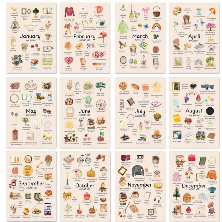 📅 Spirálový kalendář Bucket List 2026: Zastavte se a užijte si každé roční období