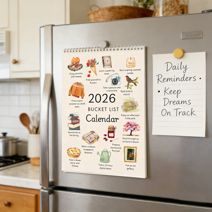 📅 Spirálový kalendář Bucket List 2026: Zastavte se a užijte si každé roční období