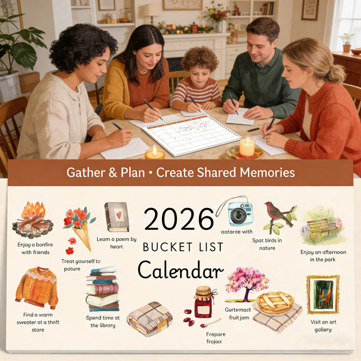 📅 Spirálový kalendář Bucket List 2026: Zastavte se a užijte si každé roční období