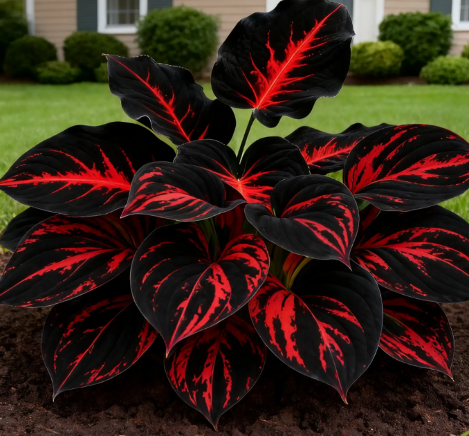 🔥🌌 Zářící kouzlo noční zahrady: Vzácná semena tmavě modrých „plamenných“ host 🌿✨