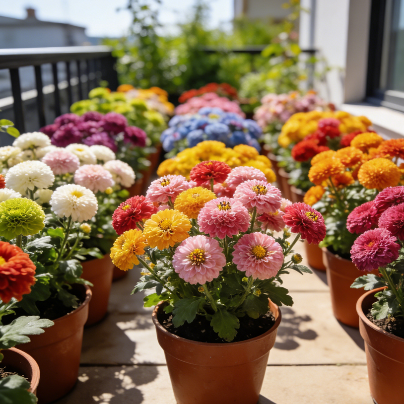 🏵️ Barevná chrysantéma – Květiny jako živé pingpongové míčky, které rozzáří vaši zahradu!