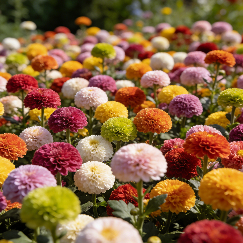 🏵️ Barevná chrysantéma – Květiny jako živé pingpongové míčky, které rozzáří vaši zahradu!