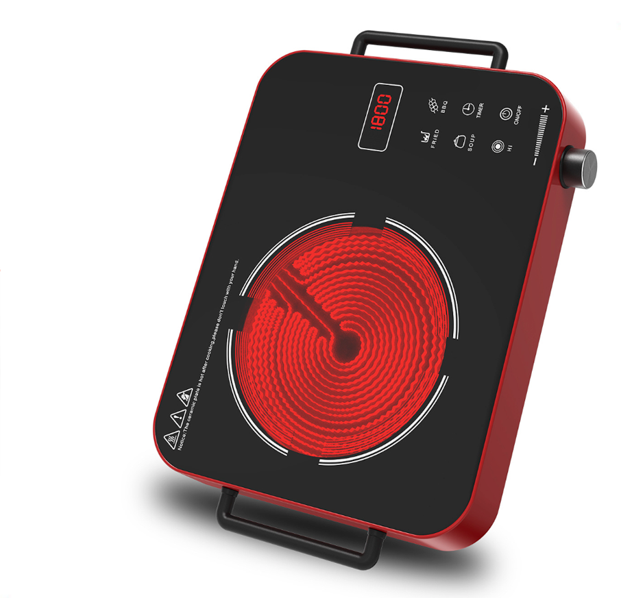 2200W Double Ring Electric Hot Plate 220V Portable Timer Dual Handle Cooktop