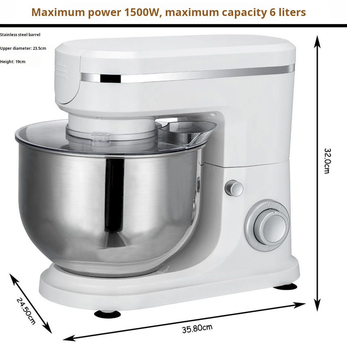 Multifunctional Kitchen Machine: Home-Use Dough Mixer, Kneader, Blender, Egg White Beater, and Meat Grinder