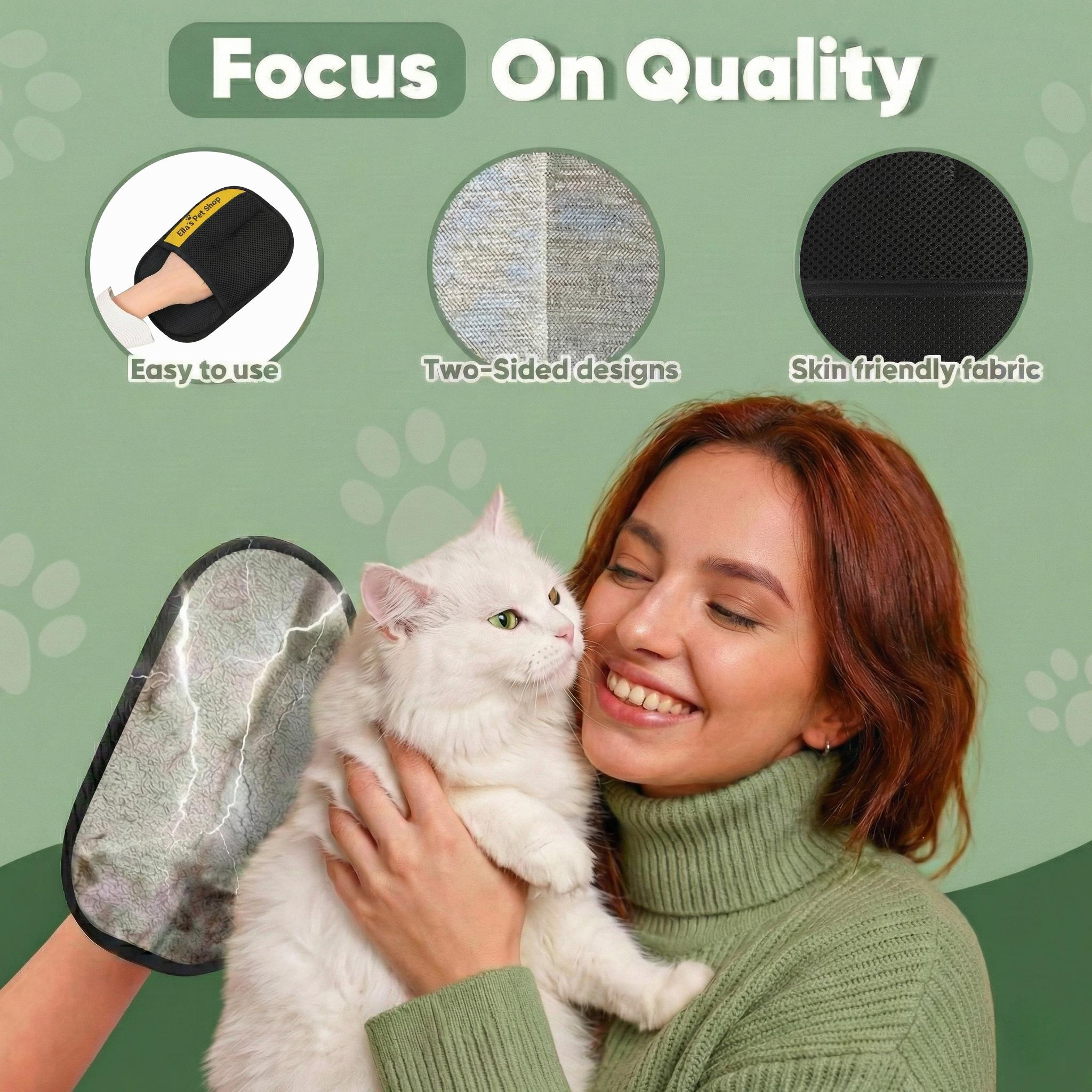Double-Sided Electrostatic Pet Hair Remover Glove, Reusable Lint Remover Tool, Washable Grooming Mitt for Dog & Cat, Cleans Furniture, Couch, Carpet, Pet Bed, Cat Tree, TikTokShopBlackFriday