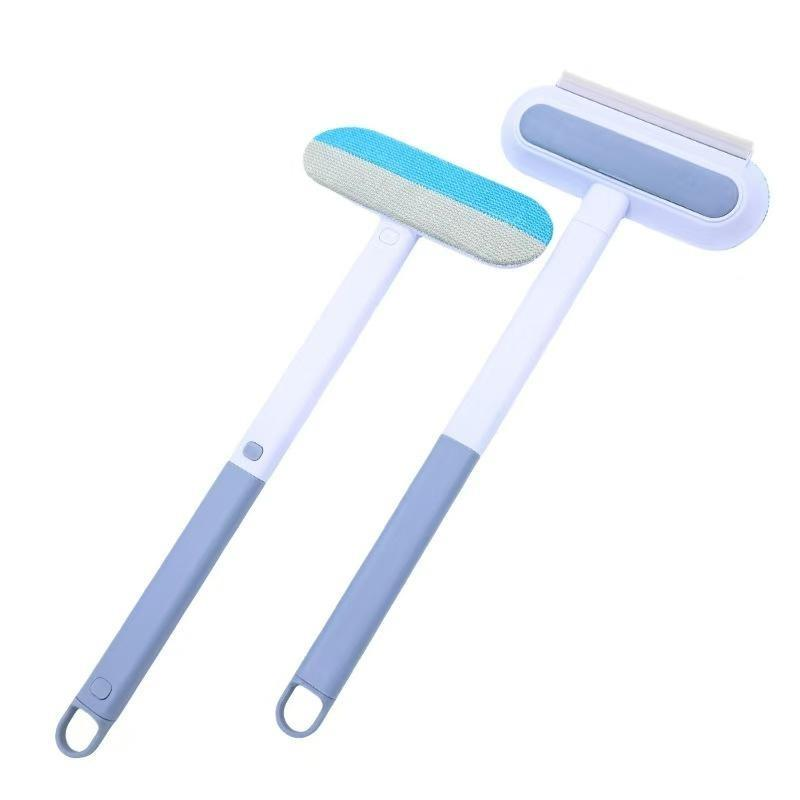 【4 in 1】Multi-functional Pet Hair Remover, Reusable & Washable Dog & Cat Hair Removal Tool with Extra Long Handle, Lint Cleaner Squeegee for Furniture, Carpet, Clothes, Bedding, Car, Window