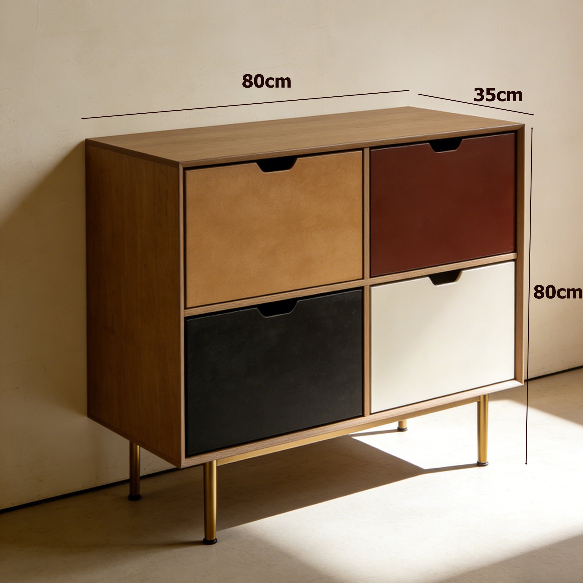 Szafka na przechowywanie z szufladami w nowoczesnym wnętrzu