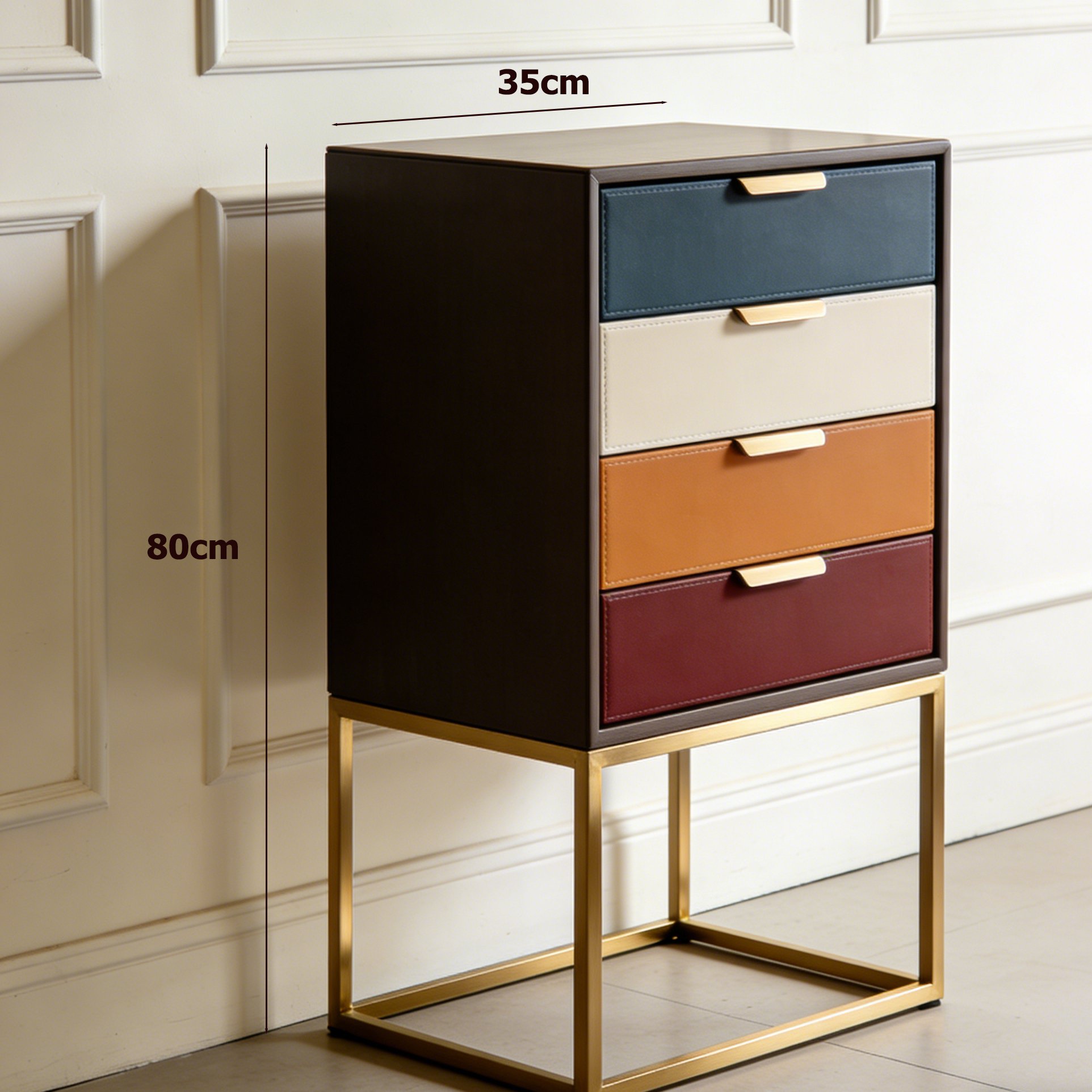 Szafka do przechowywania z szufladami w nowoczesnym wnętrzu