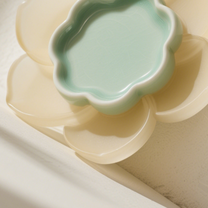 Rince-pinceaux en forme de fleur en céramique