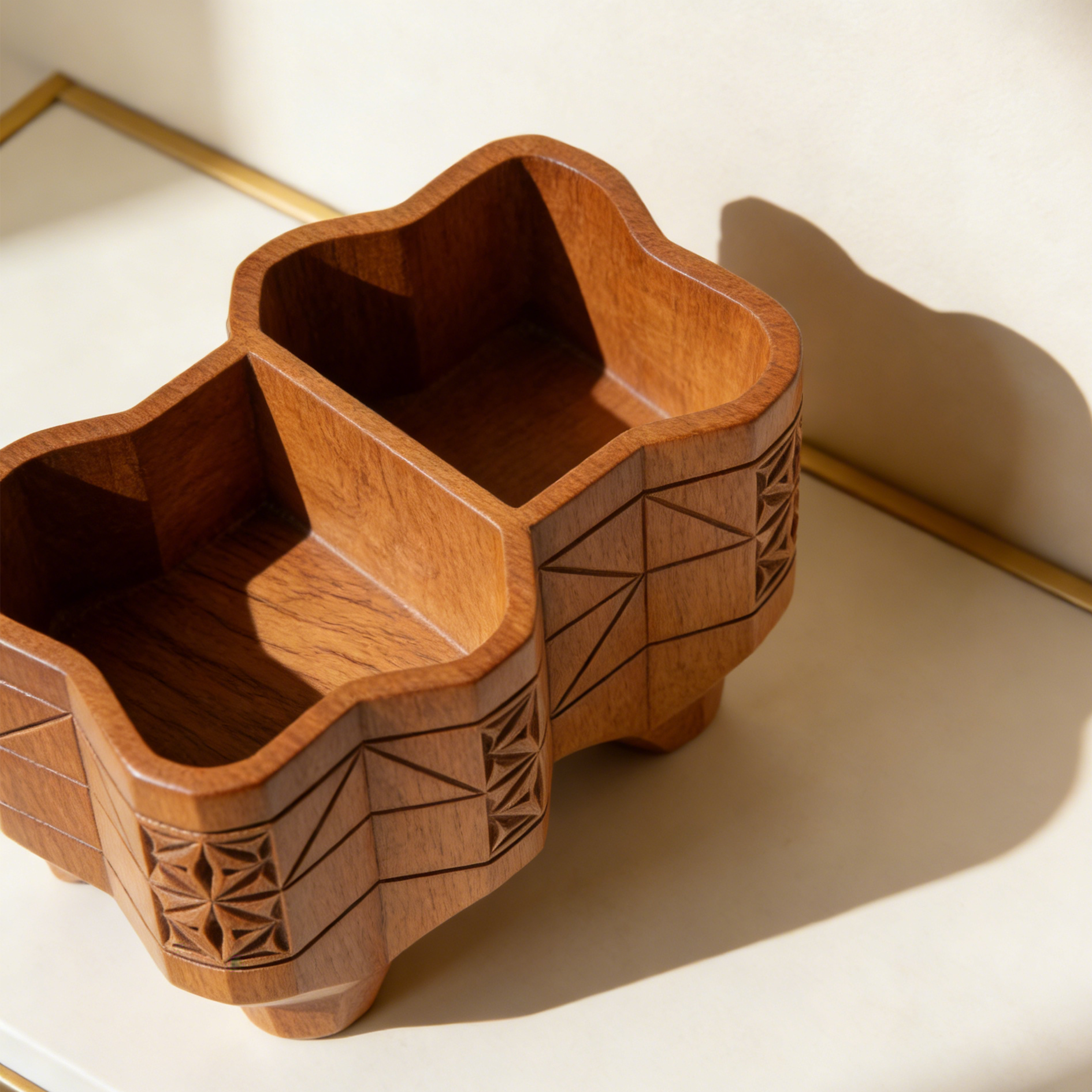 Drewniany organizer na biurko