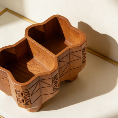 Drewniany organizer na biurko